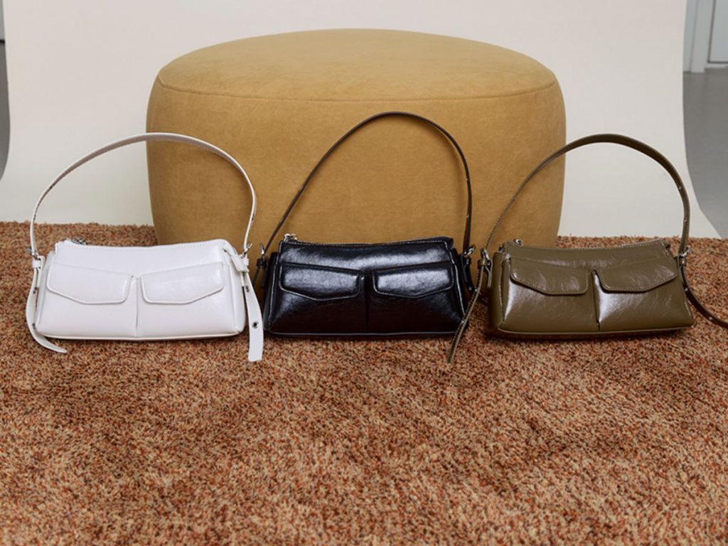 SHOOPEN - Leather Two-pocket Shoulder Bag