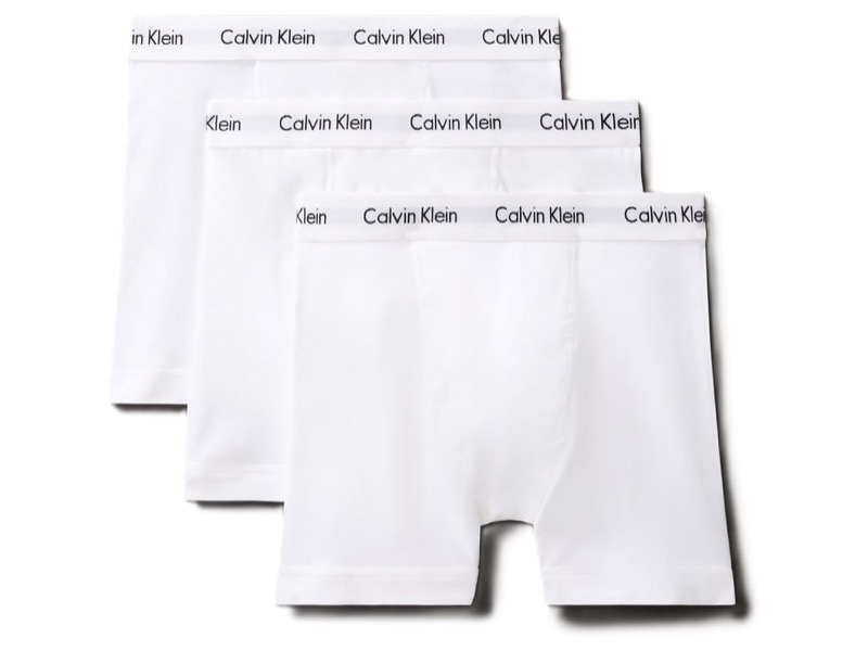 Calvin Klein men's Cotton Stretch 3-pack boxer briefs in white